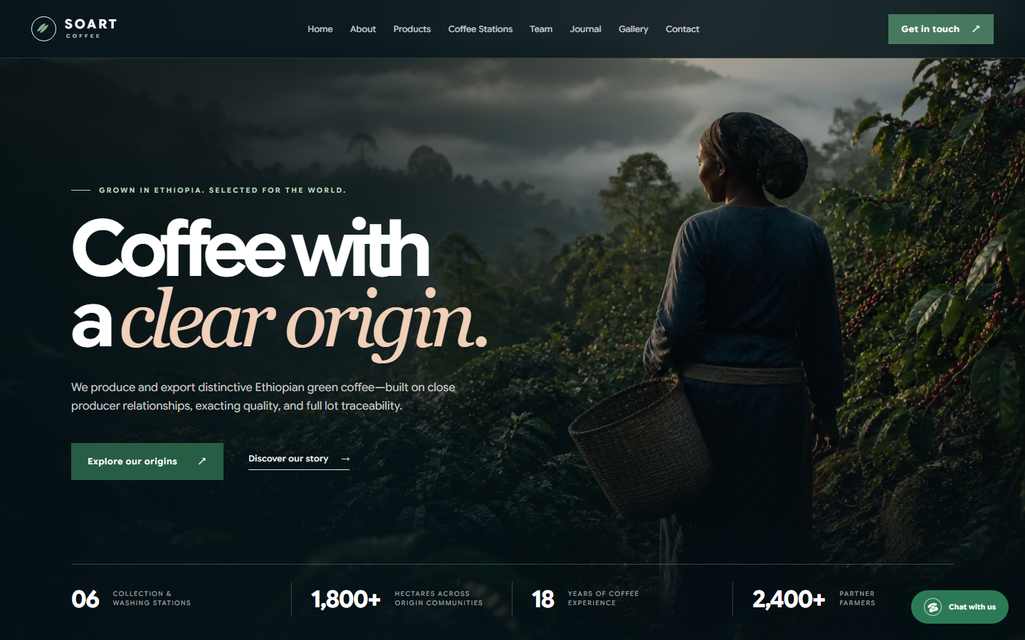 Soart Coffee website homepage